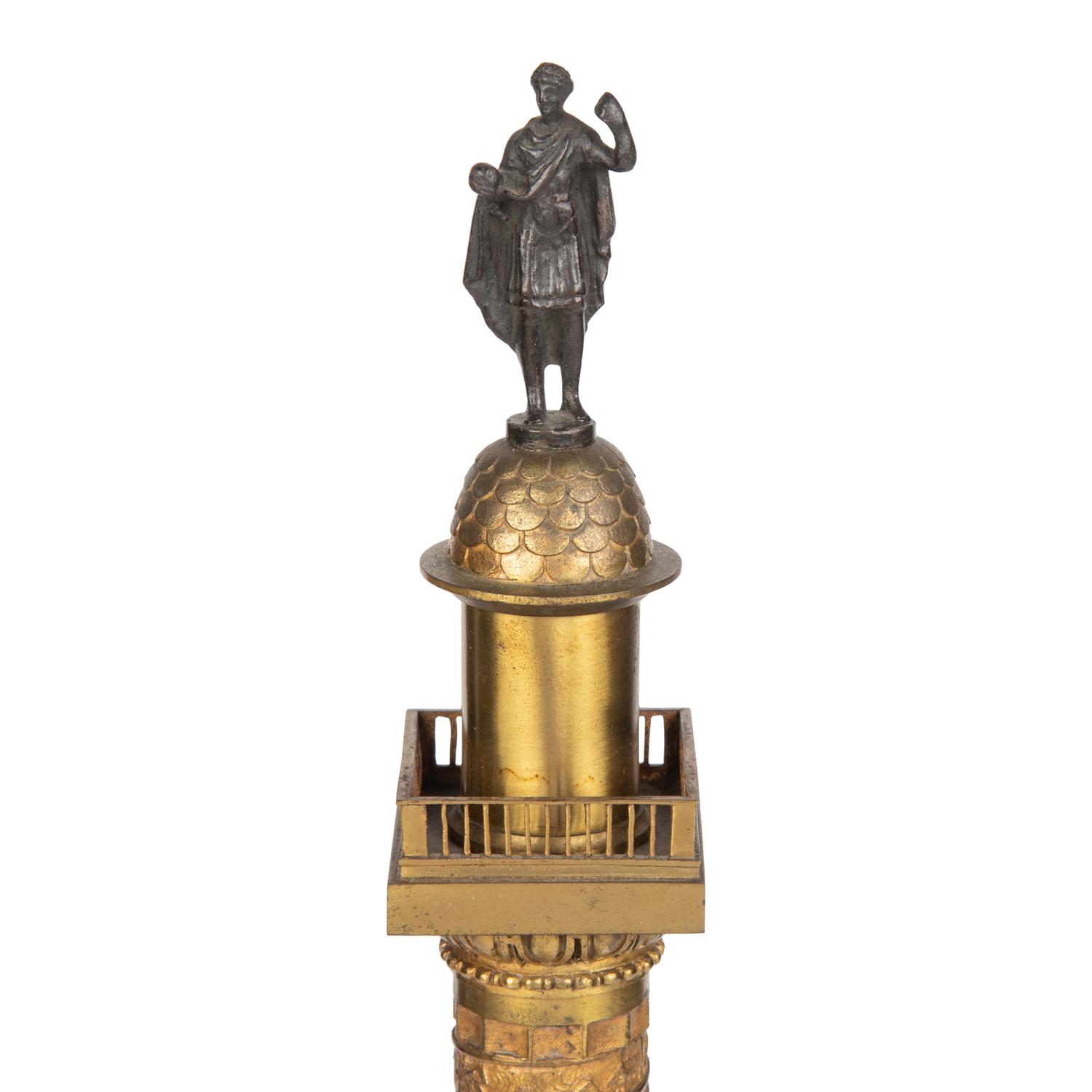 A Grand Tour Gilt Bronze Model of the Vendôme Column
