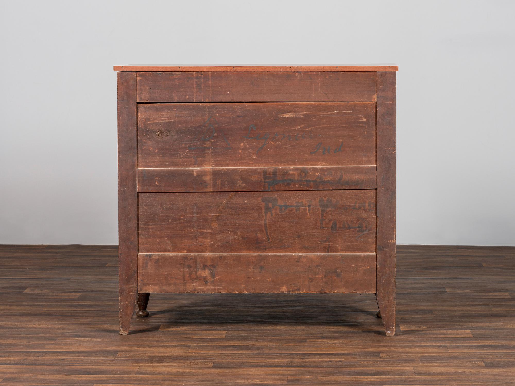 A Classical Cherrywood, Tiger and Bird's Eye Maple Chest of Drawers