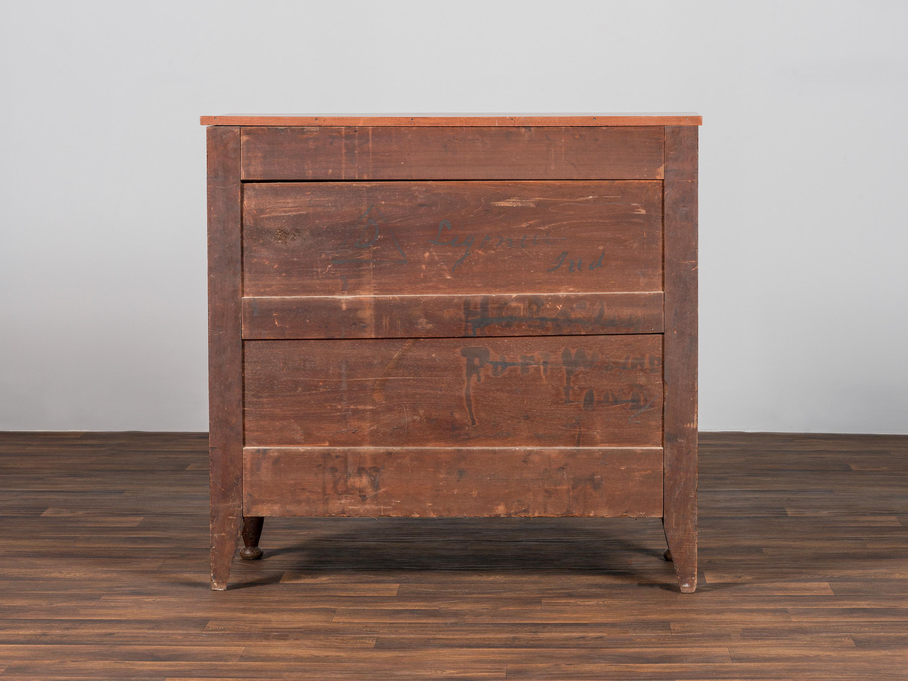 A Classical Cherrywood, Tiger and Bird's Eye Maple Chest of Drawers