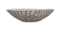 A Tohono O'odham Wire Basketry Bowl, Eugene Lopez Height 3 x diameter 11 3/4 inches.