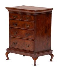 A Diminutive Queen Anne Style Walnut Chest on Stand