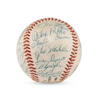 A 1960 Milwaukee Braves Team Signed Autograph Baseball Featuring Hank Aaron (JSA Letter of Authenticity),