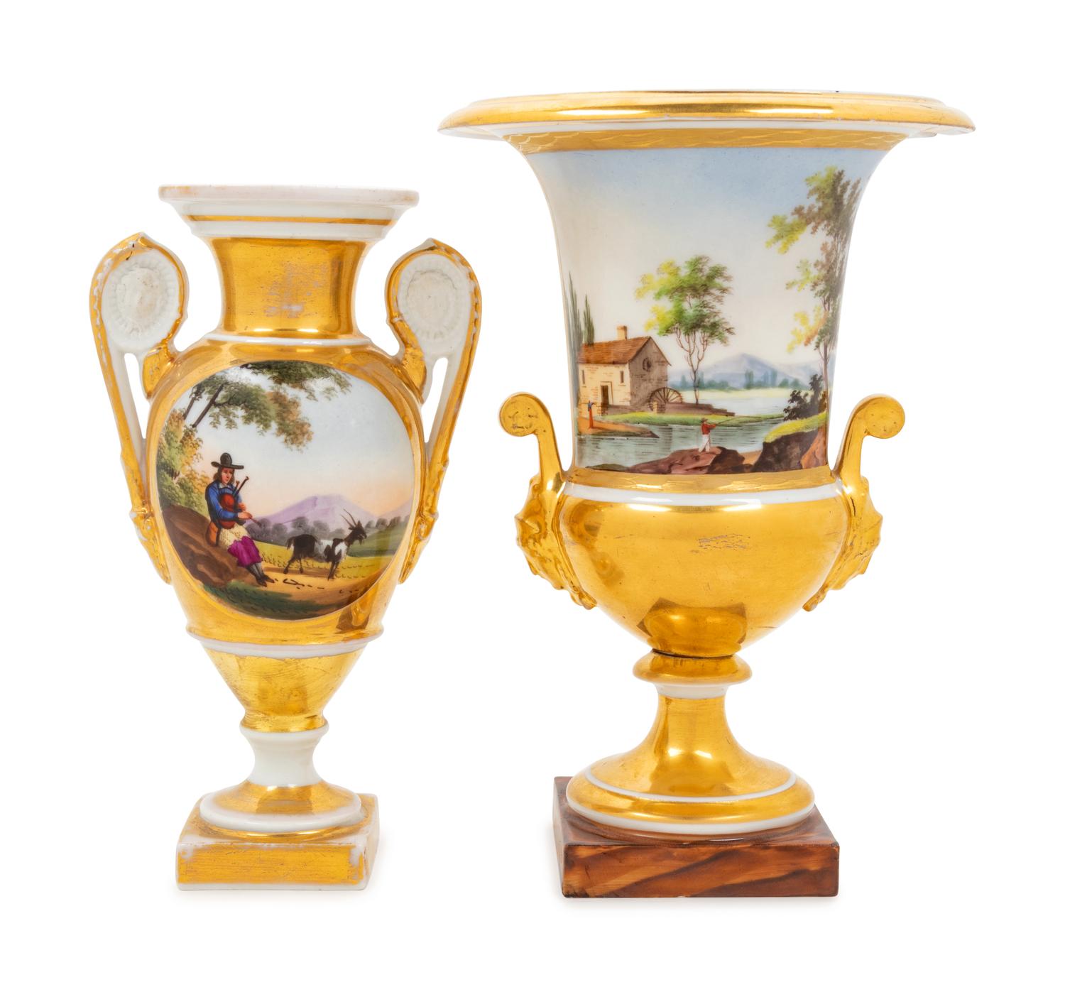 Two Paris Porcelain Urns