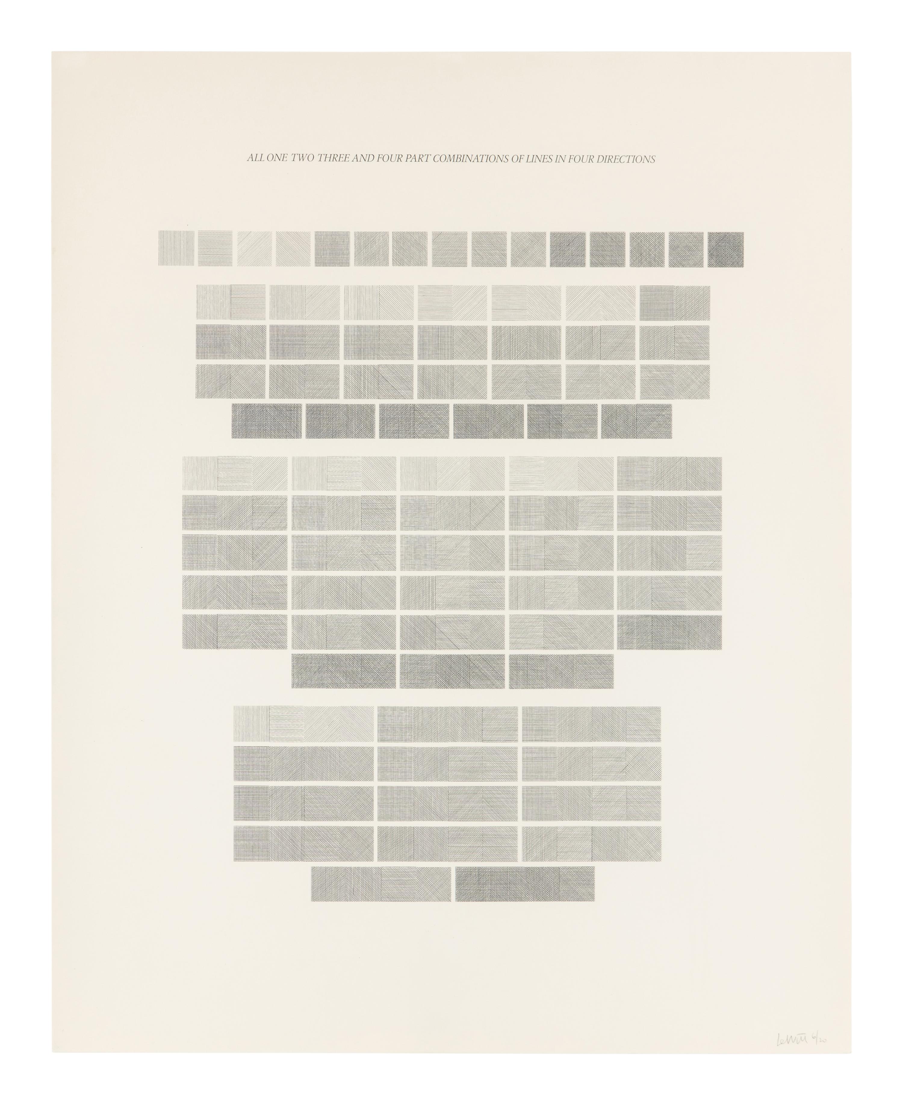 All One, Two, Three & Four Part Combinations of Lines in Four Directions (set of two), 1976