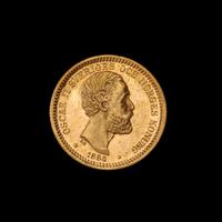 A United Kingdoms of Sweden & Norway 1886 Oscar II 20 Krona Gold Coin