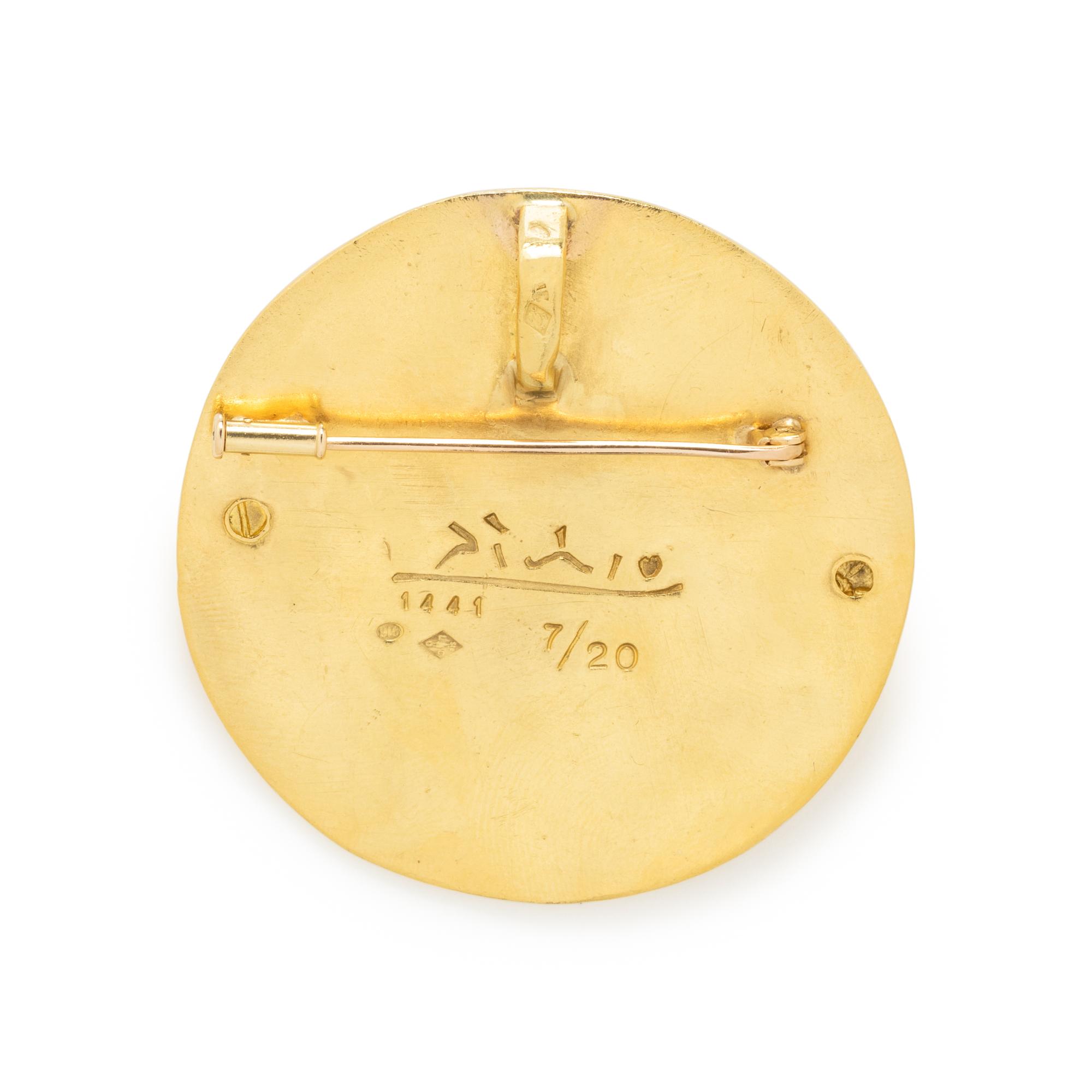 AFTER PABLO PICASSO, HIGH KARAT GOLD MEDALLION