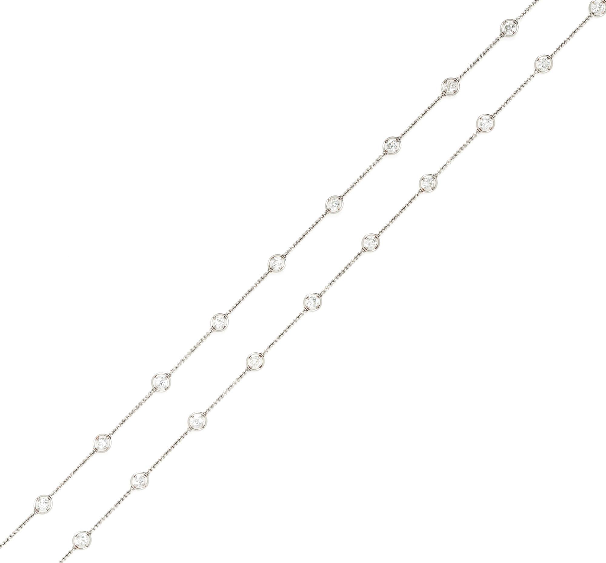 An Art Deco Platinum and Diamond Longchain, 11.50 dwts.