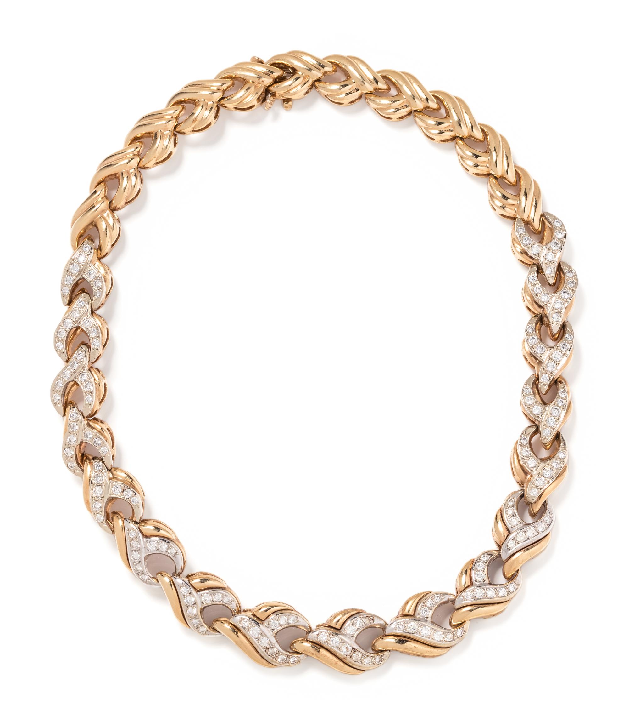 BICOLOR GOLD AND DIAMOND COLLAR NECKLACE