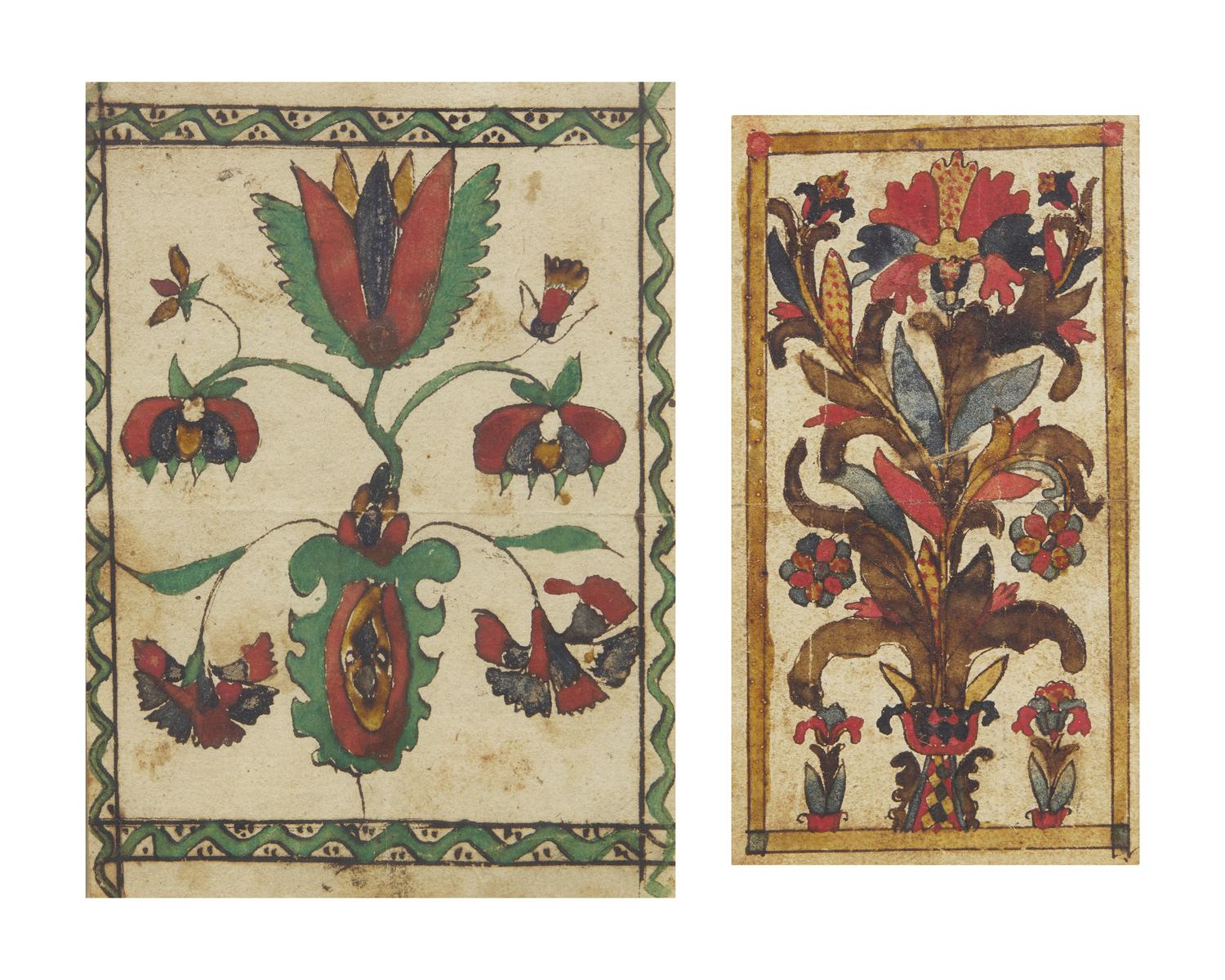 Two Fraktur Bookplates, Pennsylvania, 19th Century
