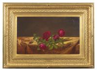 Roses Lying on Gold Velvet