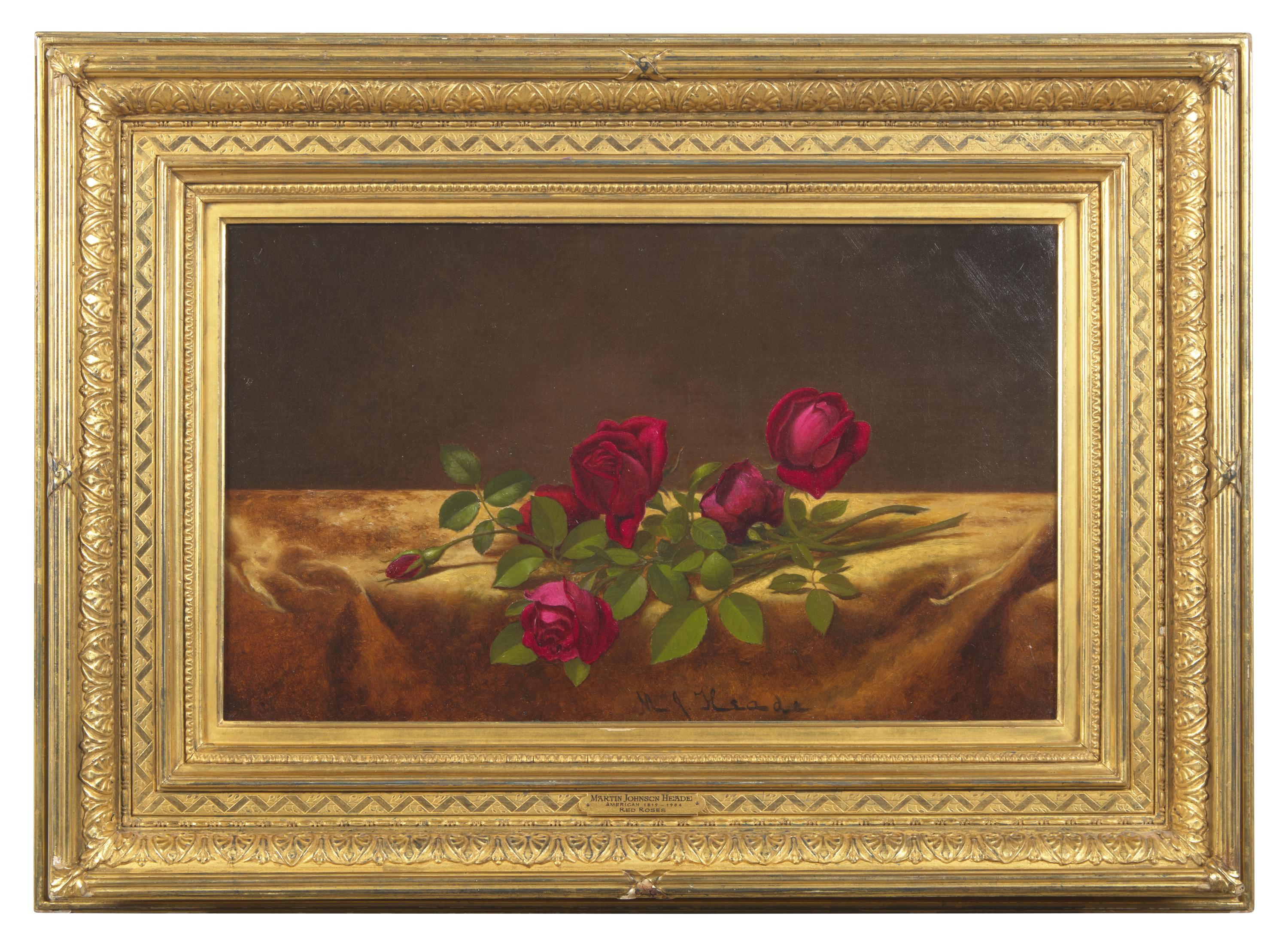 Roses Lying on Gold Velvet