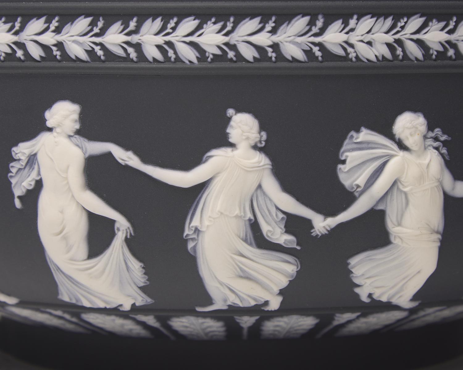 A Wedgwood Black and White Jasperware Centerpiece Bowl