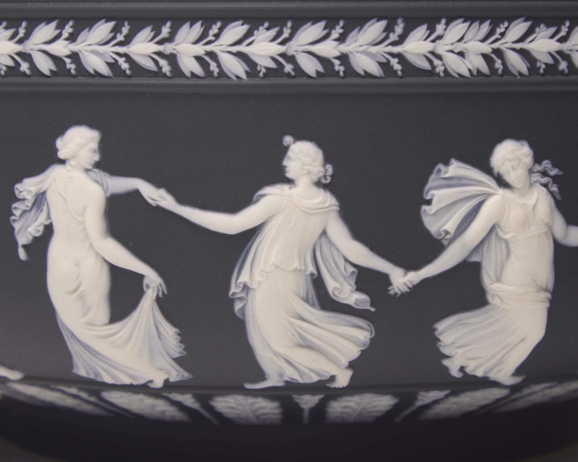A Wedgwood Black and White Jasperware Centerpiece Bowl