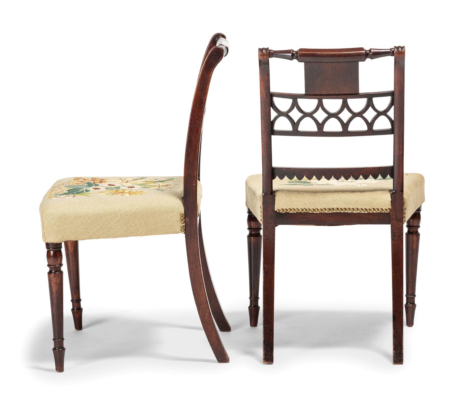 Six Regency Mahogany Side Chairs