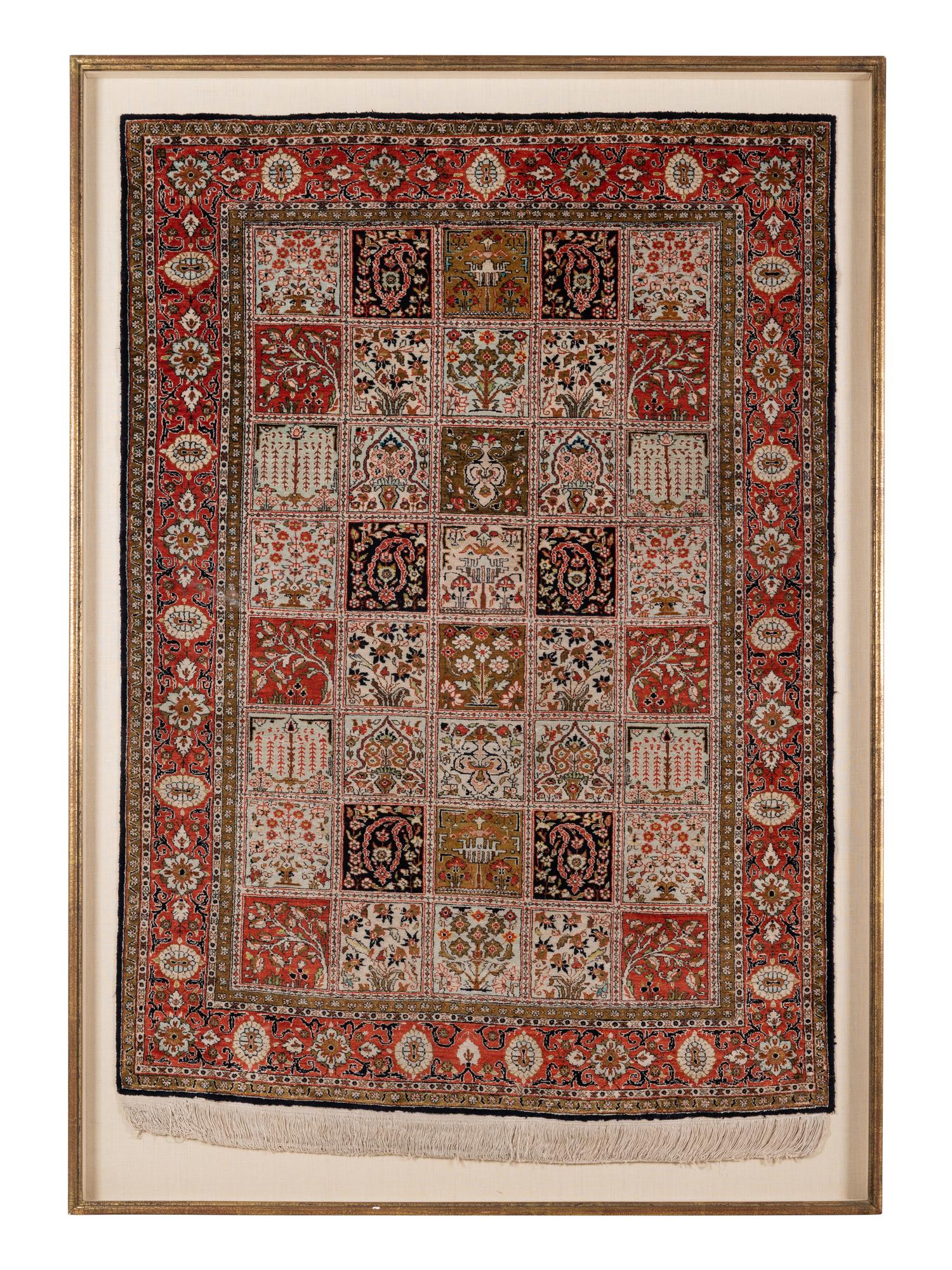 A Framed Bakhtiari Wool Rug
