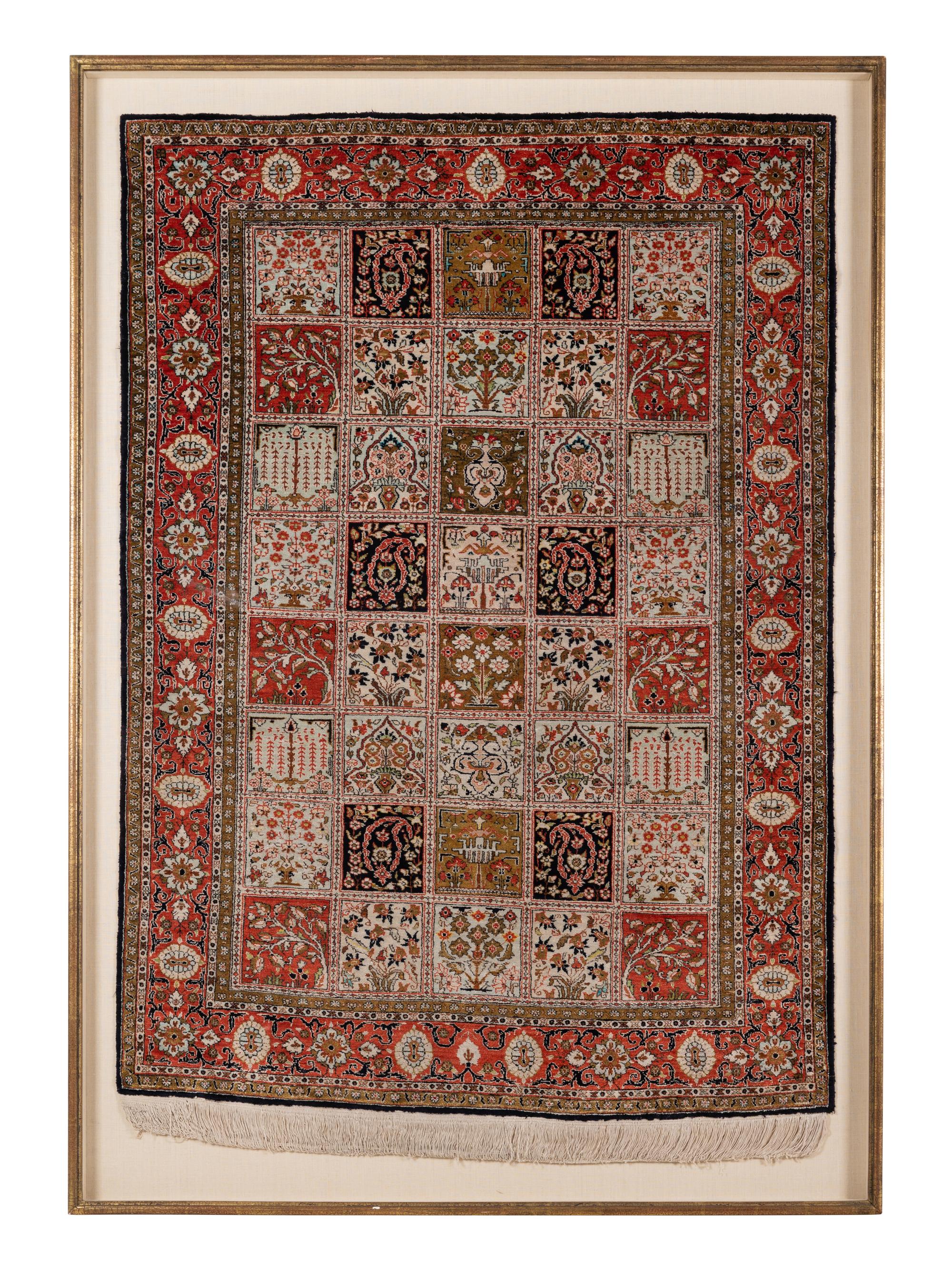 A Framed Bakhtiari Wool Rug