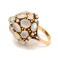MOONSTONE AND CULTURED PEARL RING