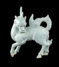A Japanese White Glazed Porcelain Figure of Kirin