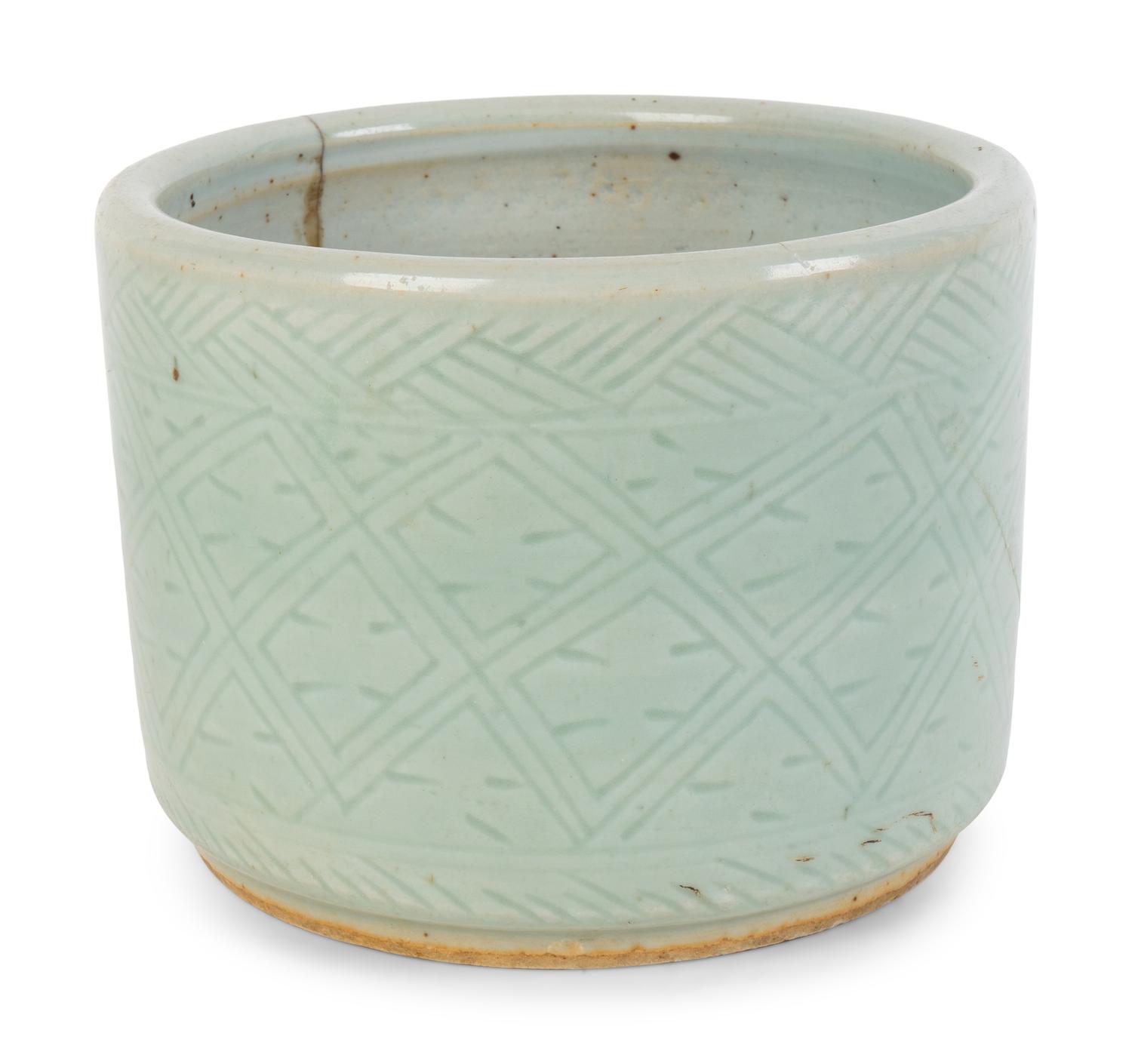 A Chinese Celadon-Glazed Porcelain Censer