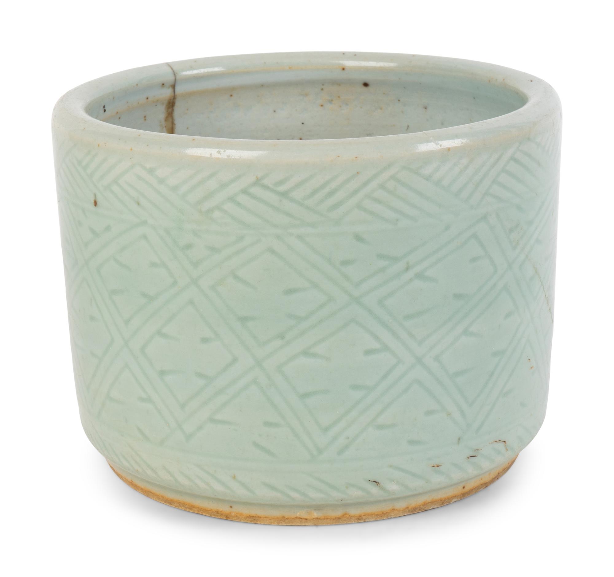 A Chinese Celadon-Glazed Porcelain Censer