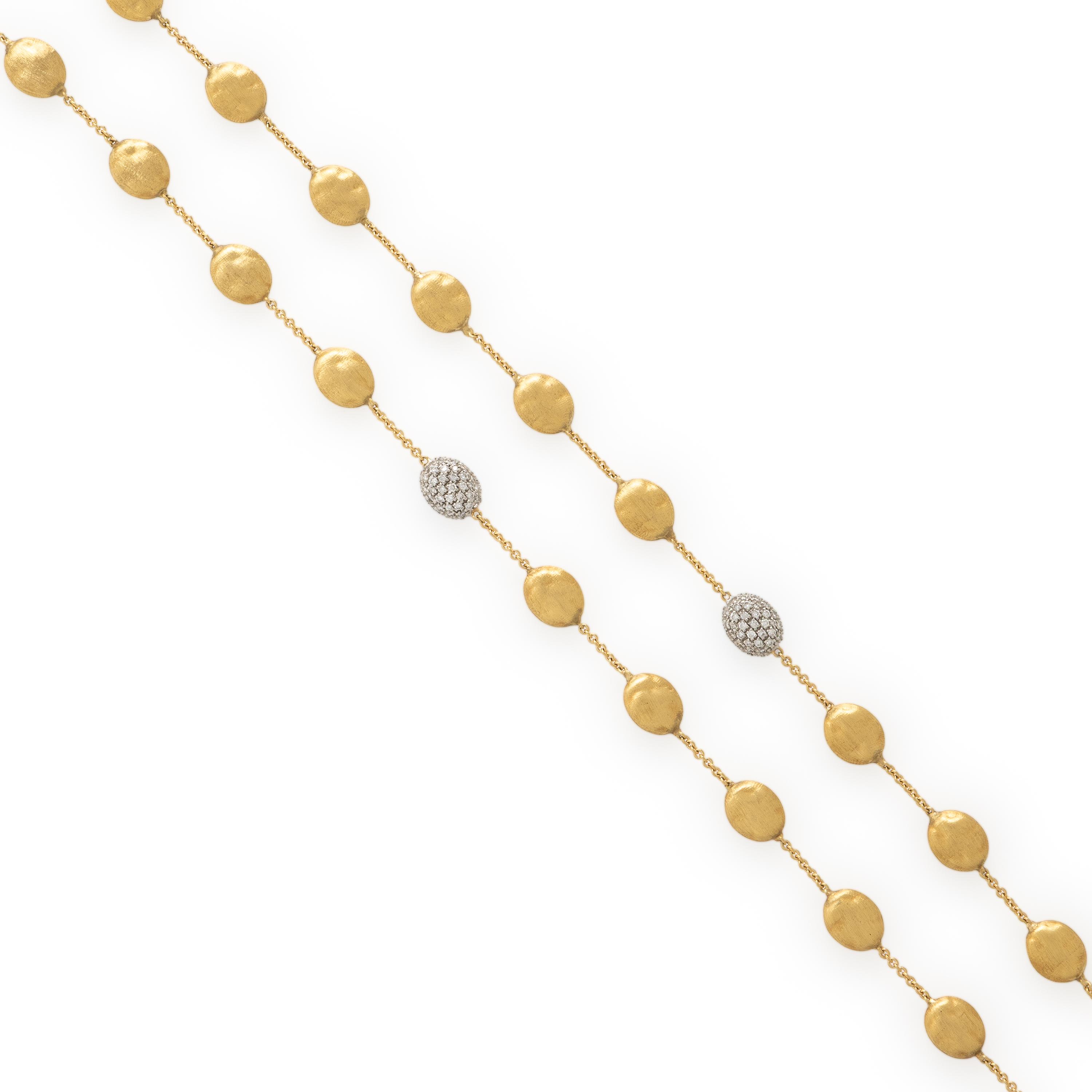 Marco Bicego, 'Siviglia' 'Bean', Yellow Gold and Diamond Necklace