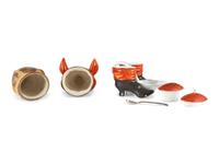 Two Staffordshire Stirrup Cups and a Boots-Form Novelty Condiment Set