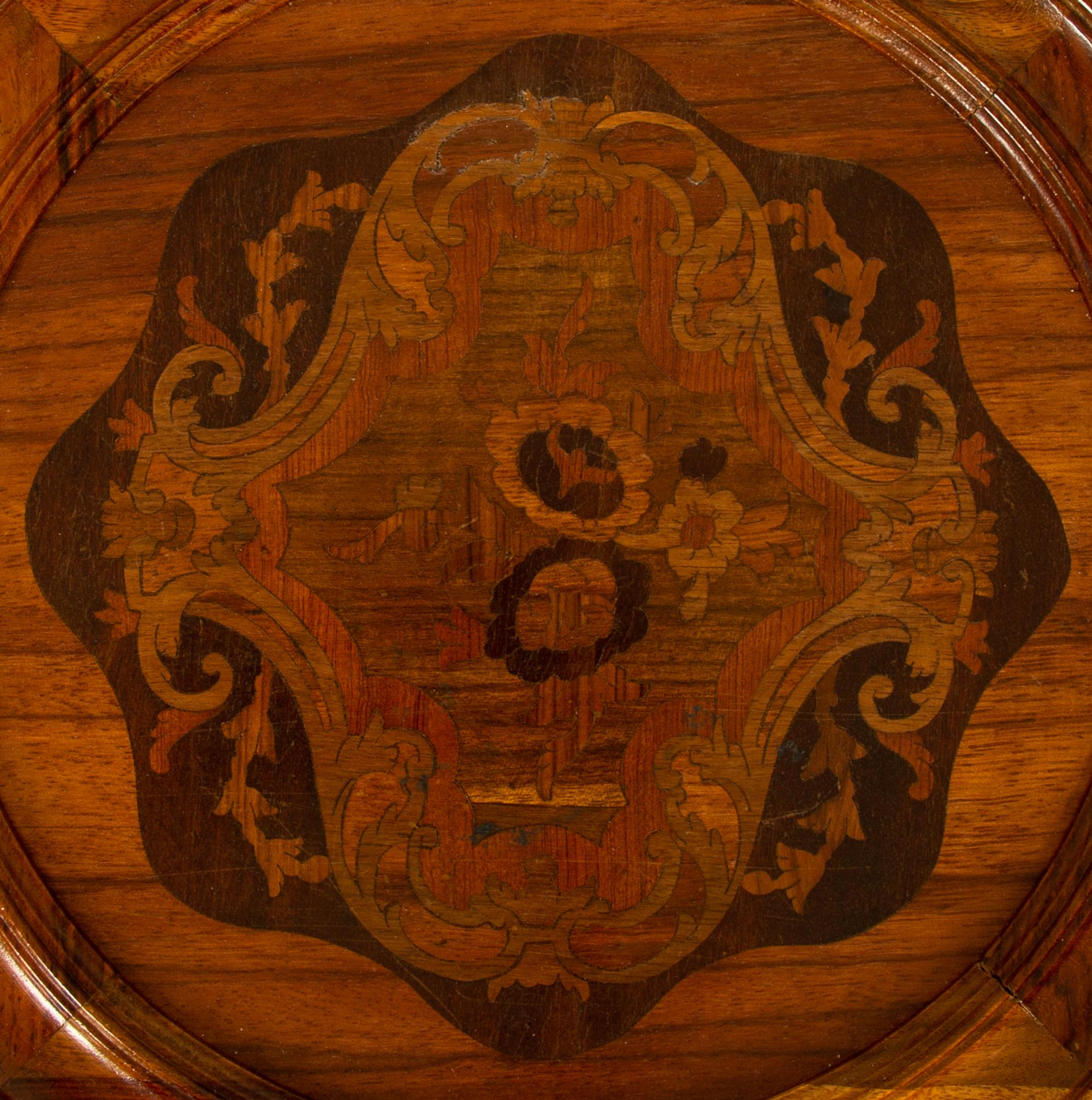 A Pair of Louis XVI Style Gilt Metal Mounted and Inlaid Gueridons — 20TH CENTURY