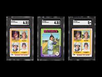 A Group of 12 Hall of Fame Rookie Baseball Cards (Carlton Fisk, Steve Carlton, Ozzie Smith, Andre Dawson, Paul Moiltor / Alan Trammell, Jack Morris, George Brett, Fergie Jenkins, Jim Catfish Hunter),