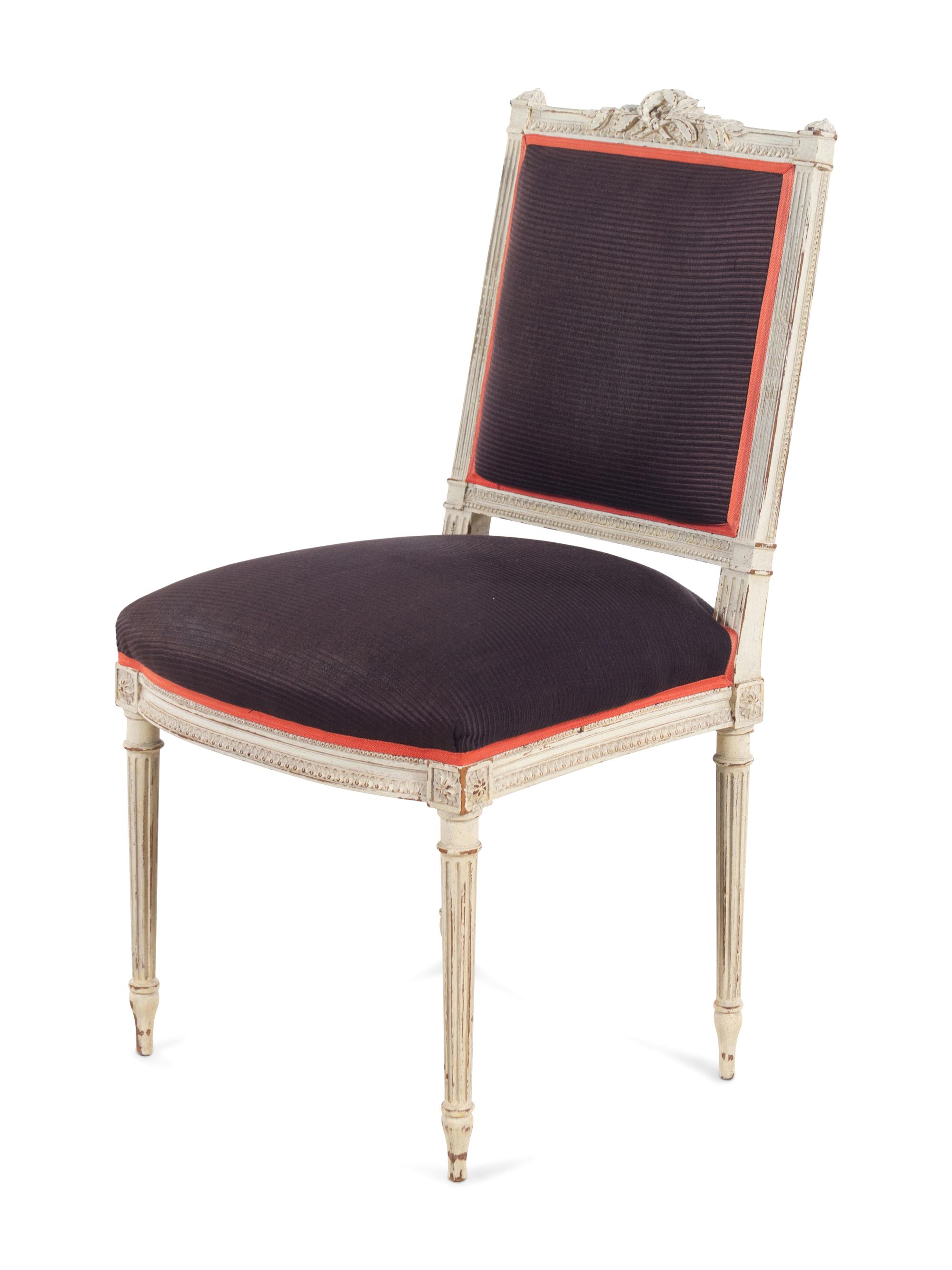 A Set of Three Louis XVI Painted Side Chairs