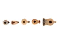 Five Roman and Holy Land Terracotta Oil Lamps