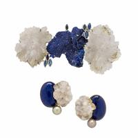 Jean Vendome, Lapis Lazuli, Rock Crystal Quartz, and Sapphire Brooch