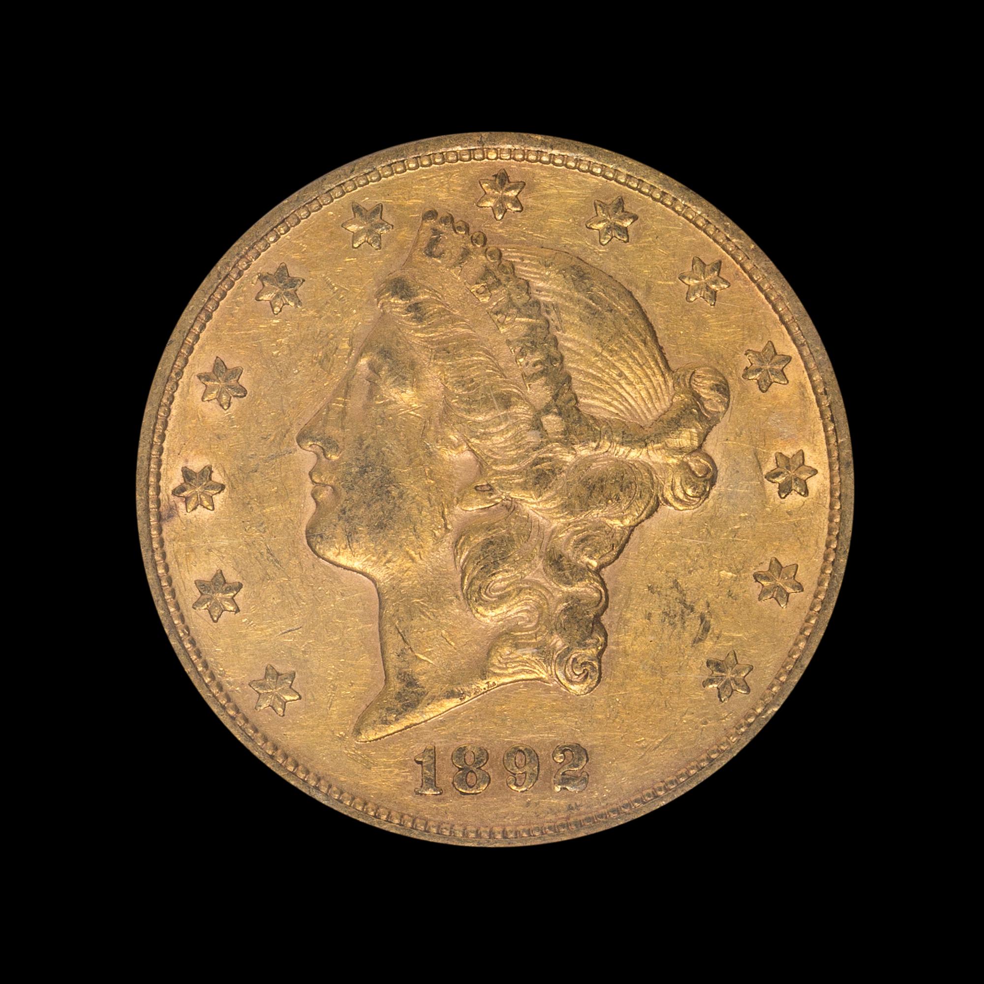 A United States 1892 Liberty Head $20 Gold Coin