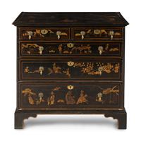 A George III Black-Japanned Chest of Drawers
