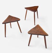 George Nakashima Set of Three "Amoeba" Nesting Tables, New Hope, Pennsylvania, 1976