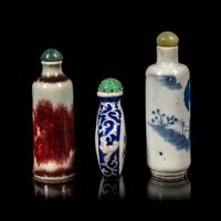 Three Chinese Porcelain Snuff Bottles