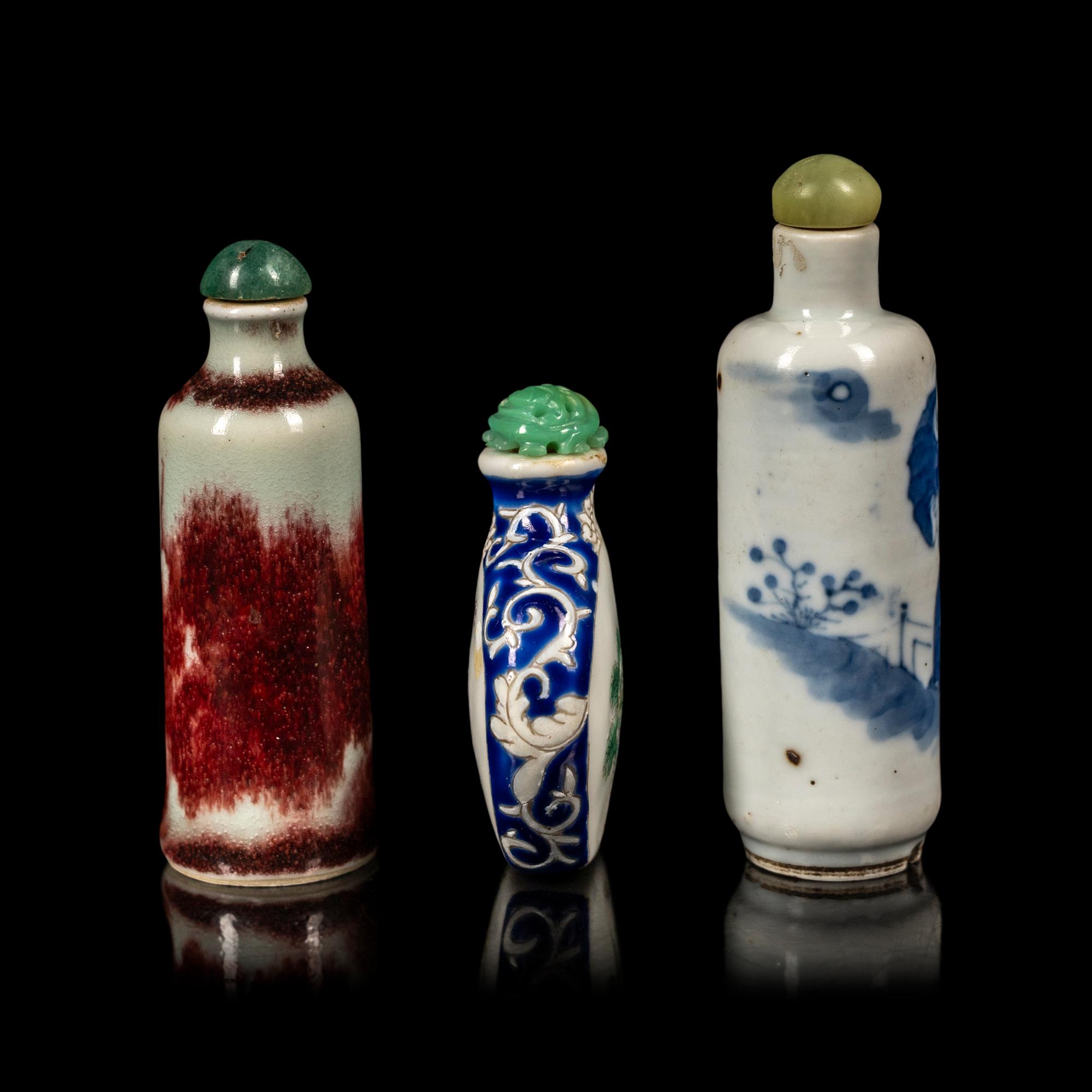 Three Chinese Porcelain Snuff Bottles