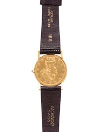 BUECHE GIROD, 18K YELLOW GOLD US $10 COIN WRISTWATCH