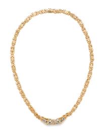 LEVIAN, YELLOW GOLD AND DIAMOND NECKLACE
