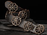 Navajo Sandcast Silver Concha Belt