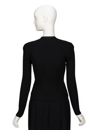 Chanel, Black Suede & Knit Cardigan