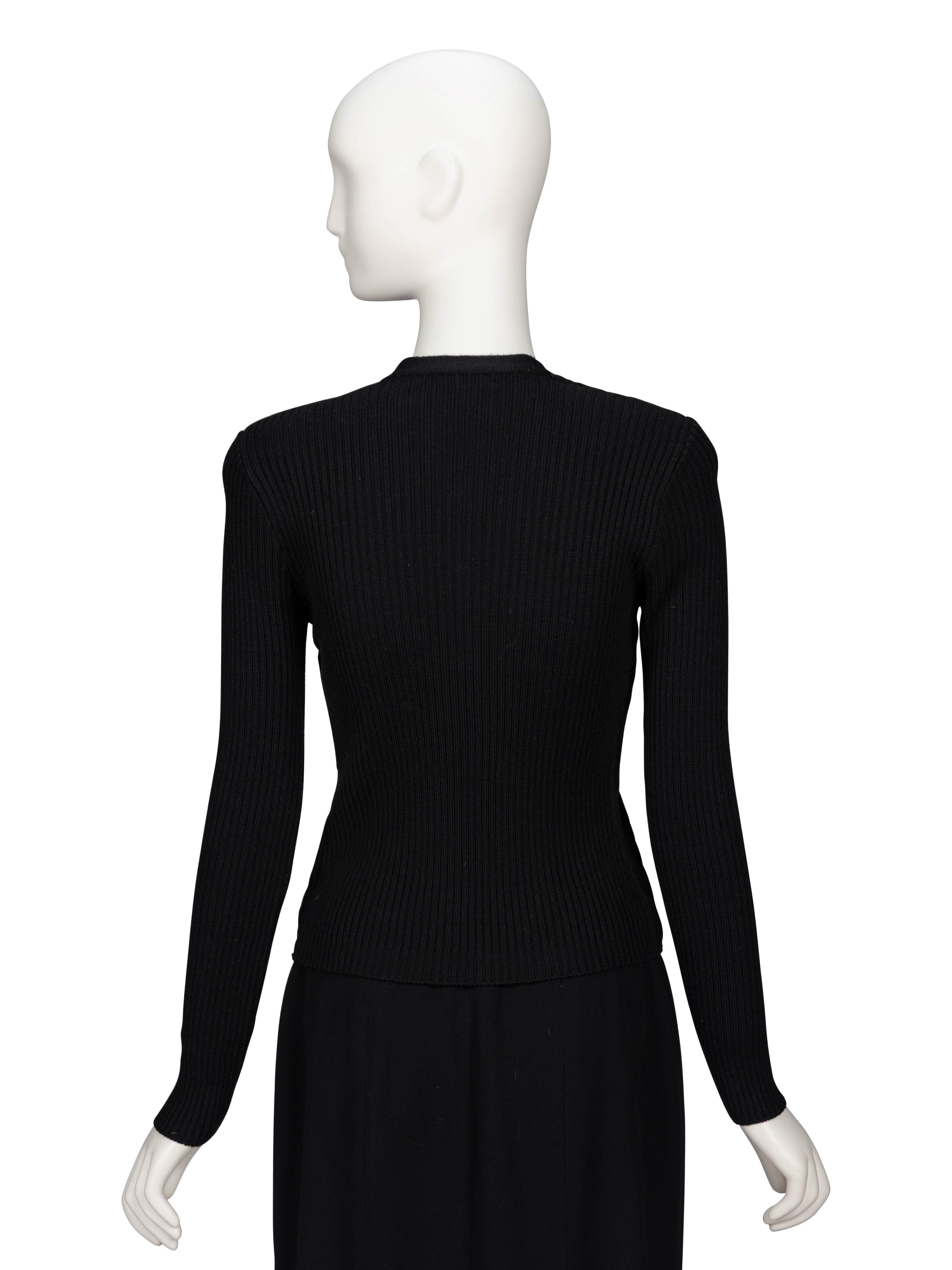 Chanel, Black Suede & Knit Cardigan