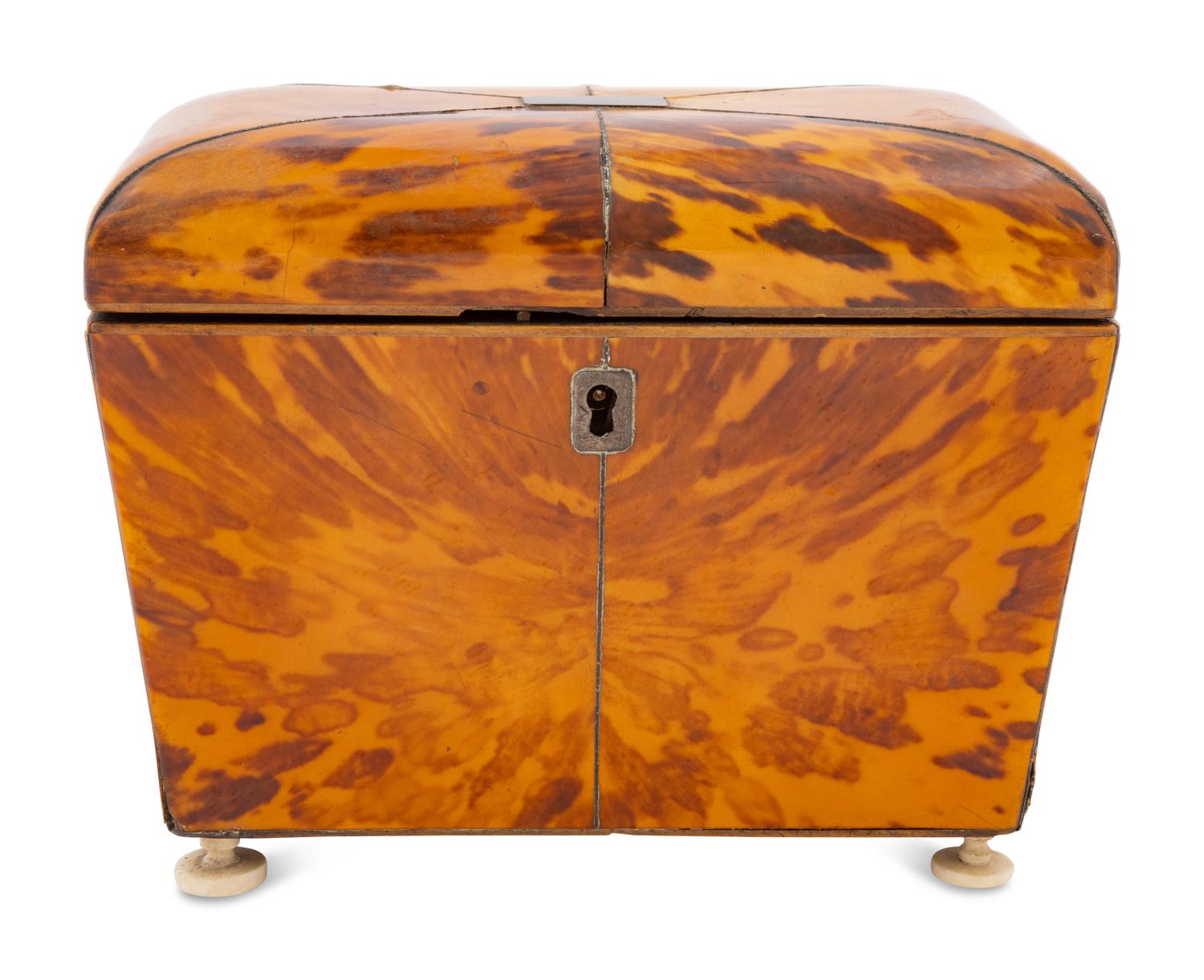A George III Tortoiseshell Tea Caddy
