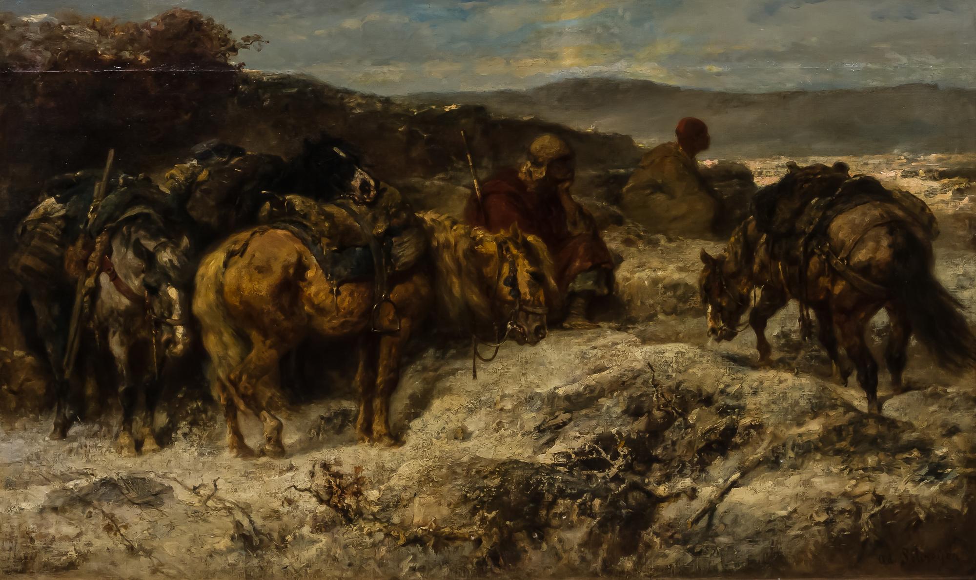 Adolf Schreyer, (German, 1828-1899), Arab Scouts