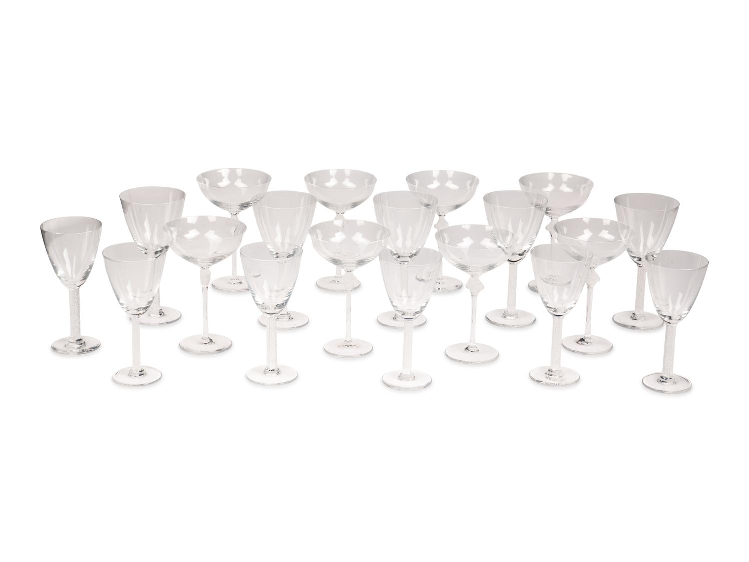 A Group of Lalique Stemware