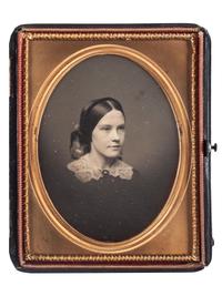 [EARLY PHOTOGRAPHY]. A group of 4 daguerreotypes and ambrotypes of young women, comprising: