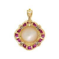 Mabé Pearl, Ruby, and Diamond Pendant