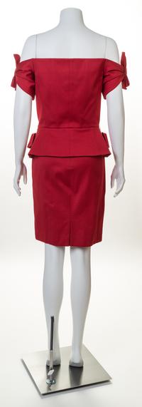 A Christian Dior Red Skirt Suit, Size 10.