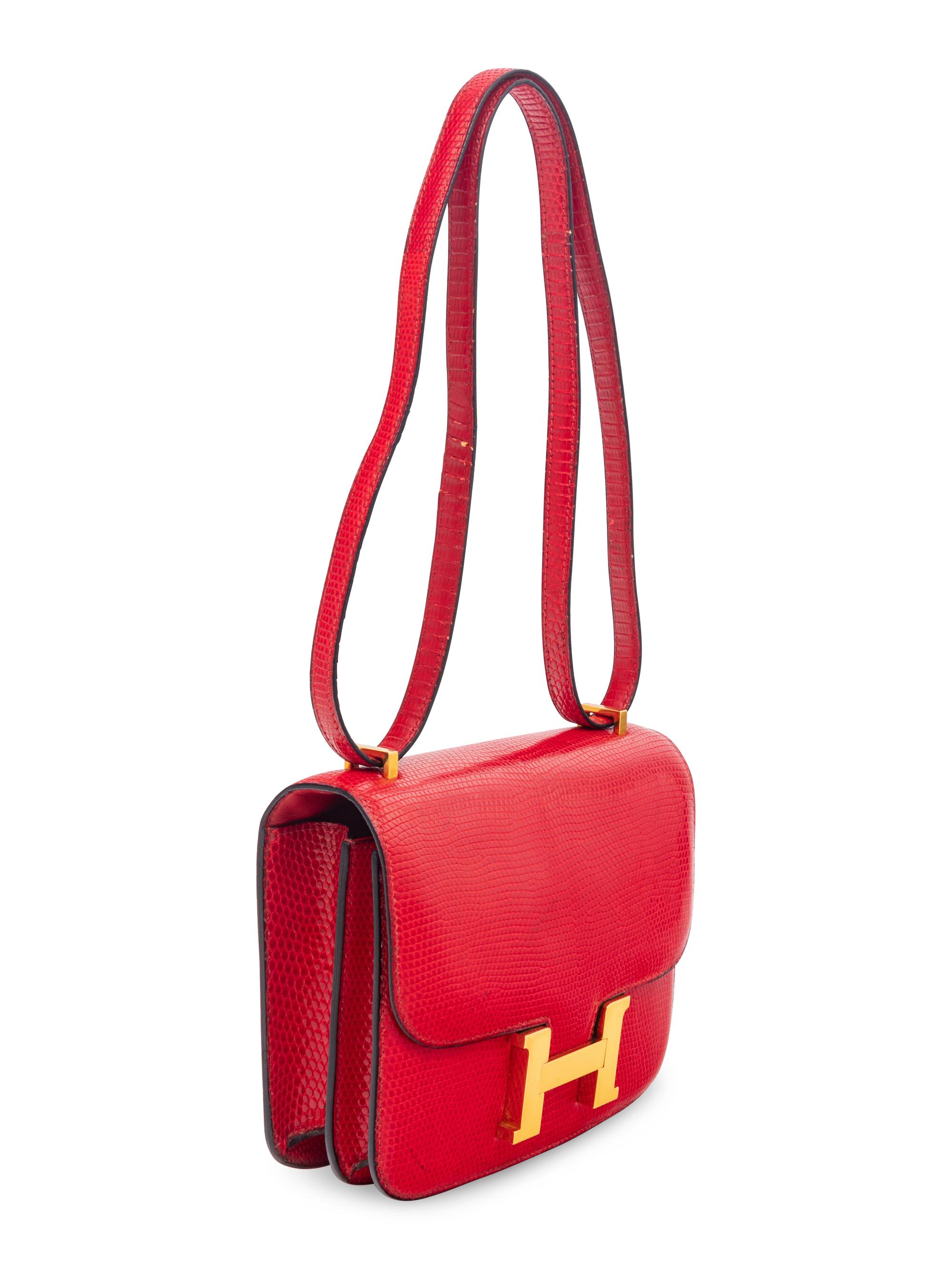 HERMÈS RED LIZARD CONSTANCE 18