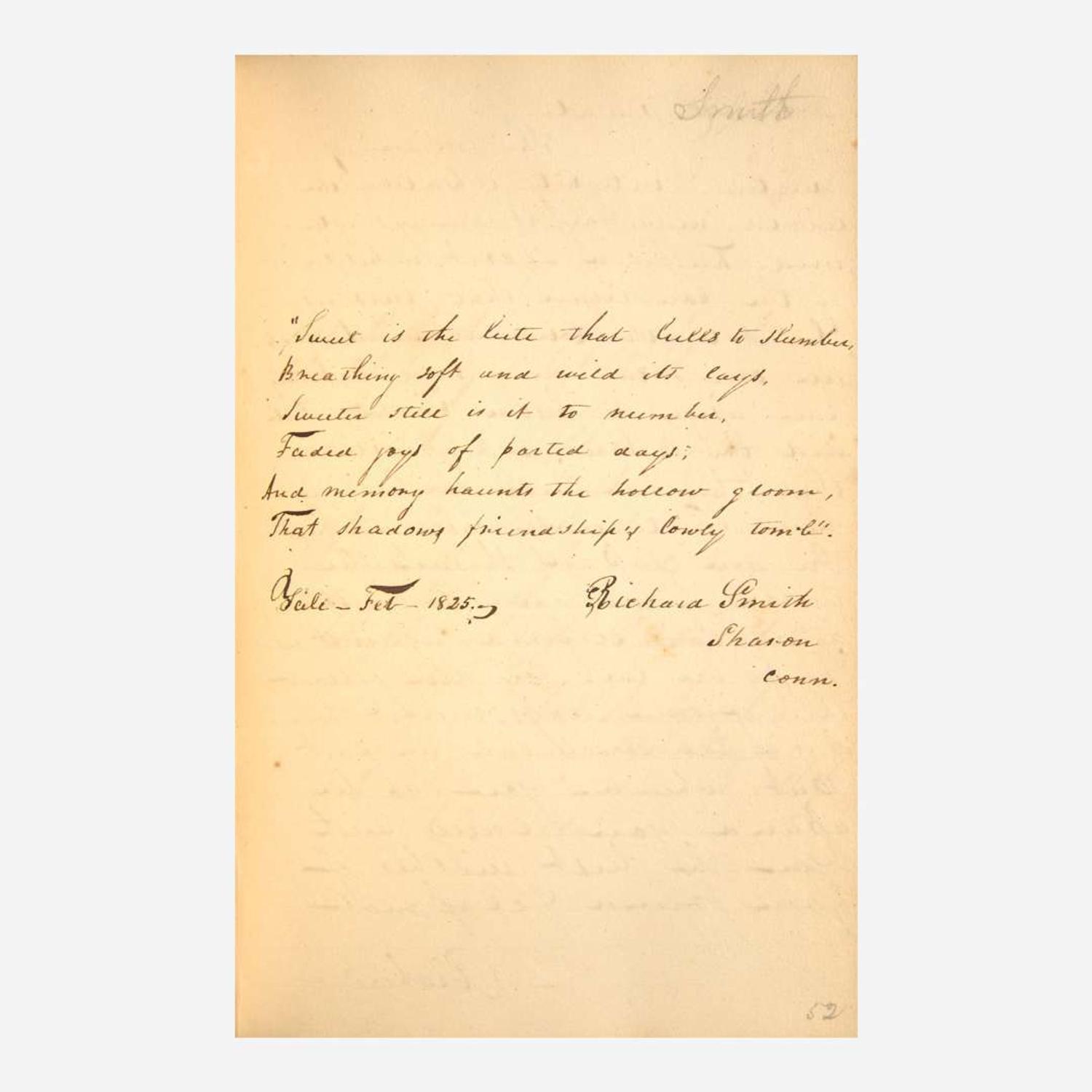 [Americana] [Yale University] (Maverick, Samuel) 1825 Yale College Yearbook