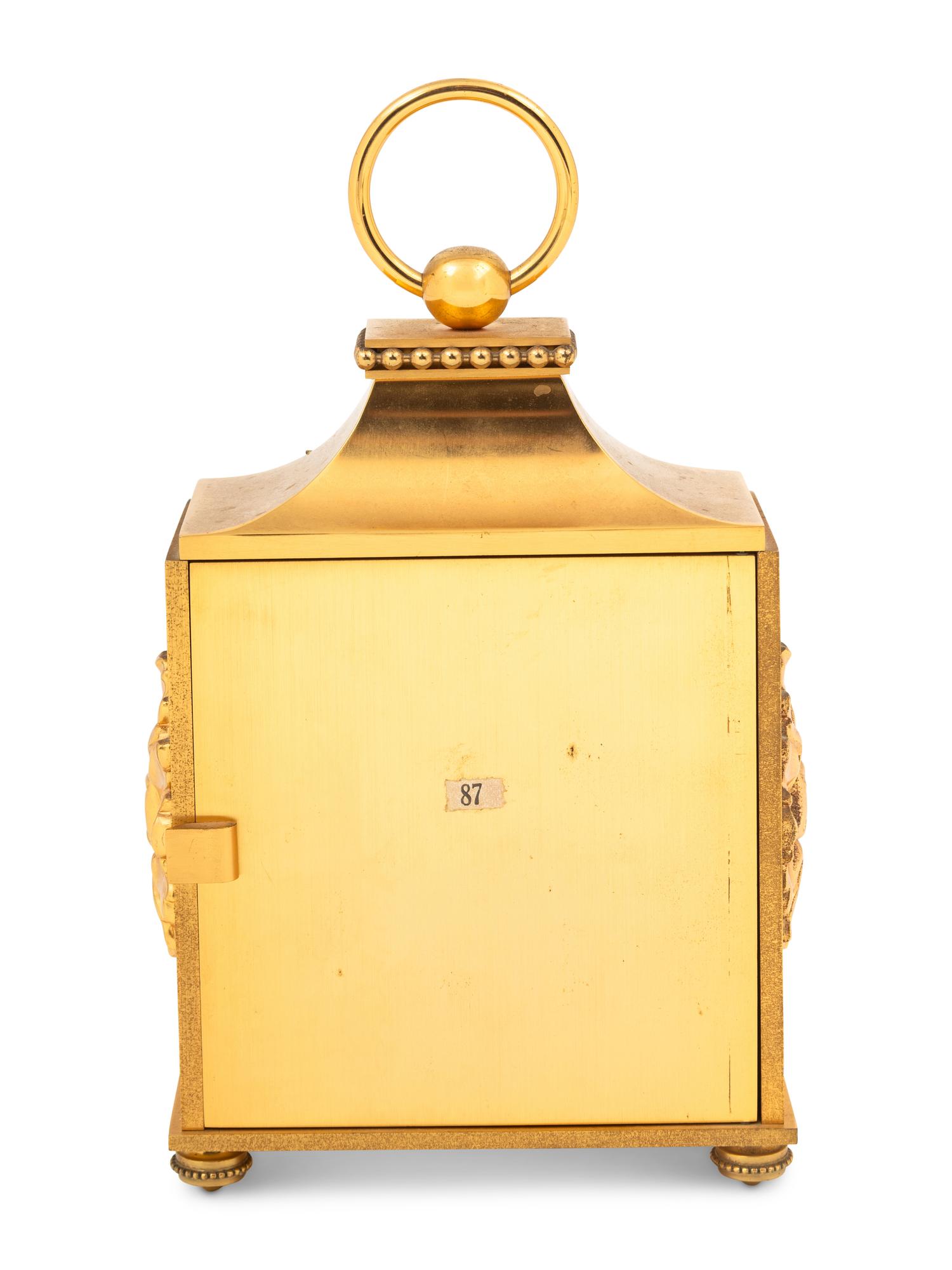 A French Gilt Bronze Officer's Clock